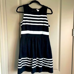 Black and White Stripe Cotton J. Crew Dress - Sz S